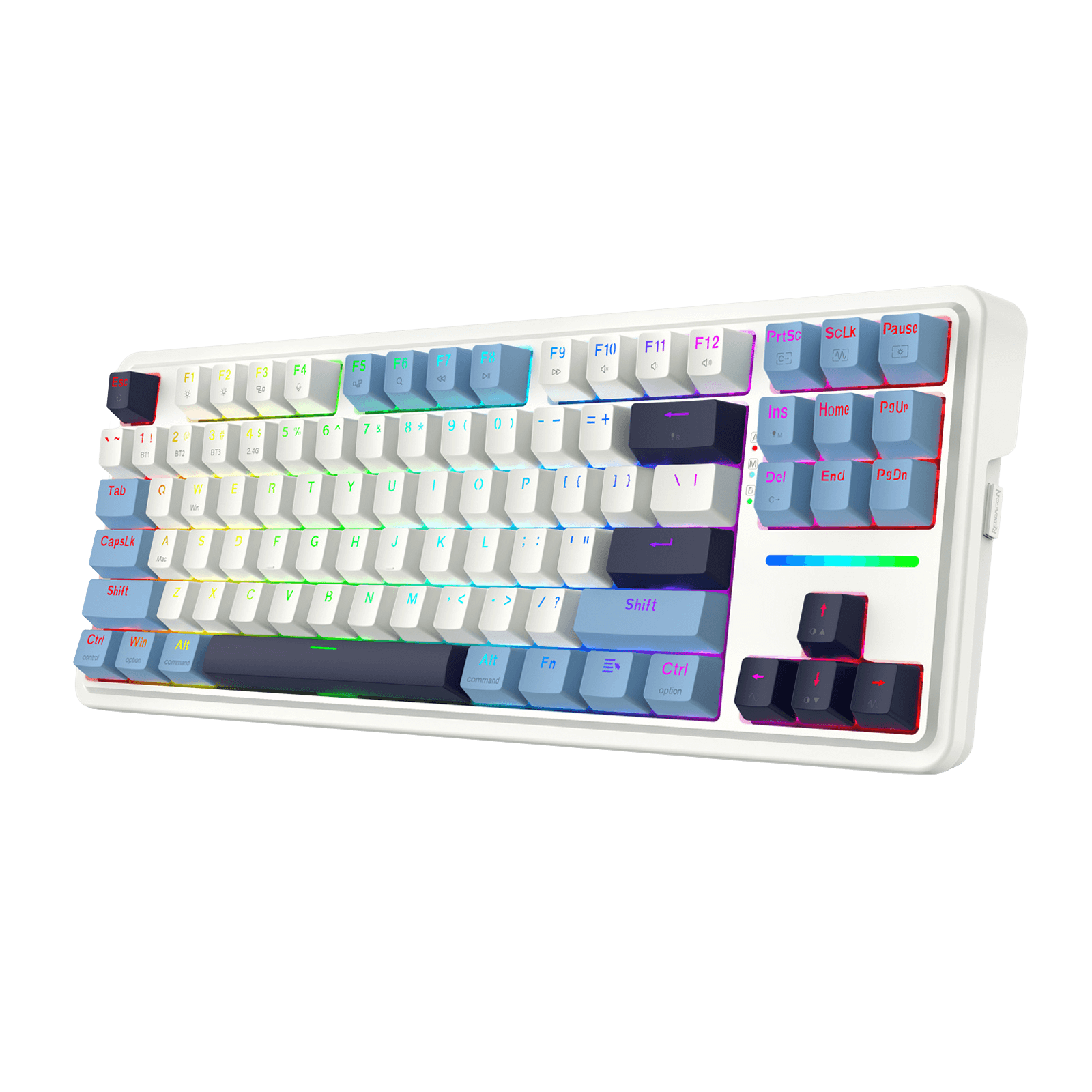 Redragon ANTONIUM K728 PRO 80% Wireless Gasket Gaming Keyboard. White & Blue