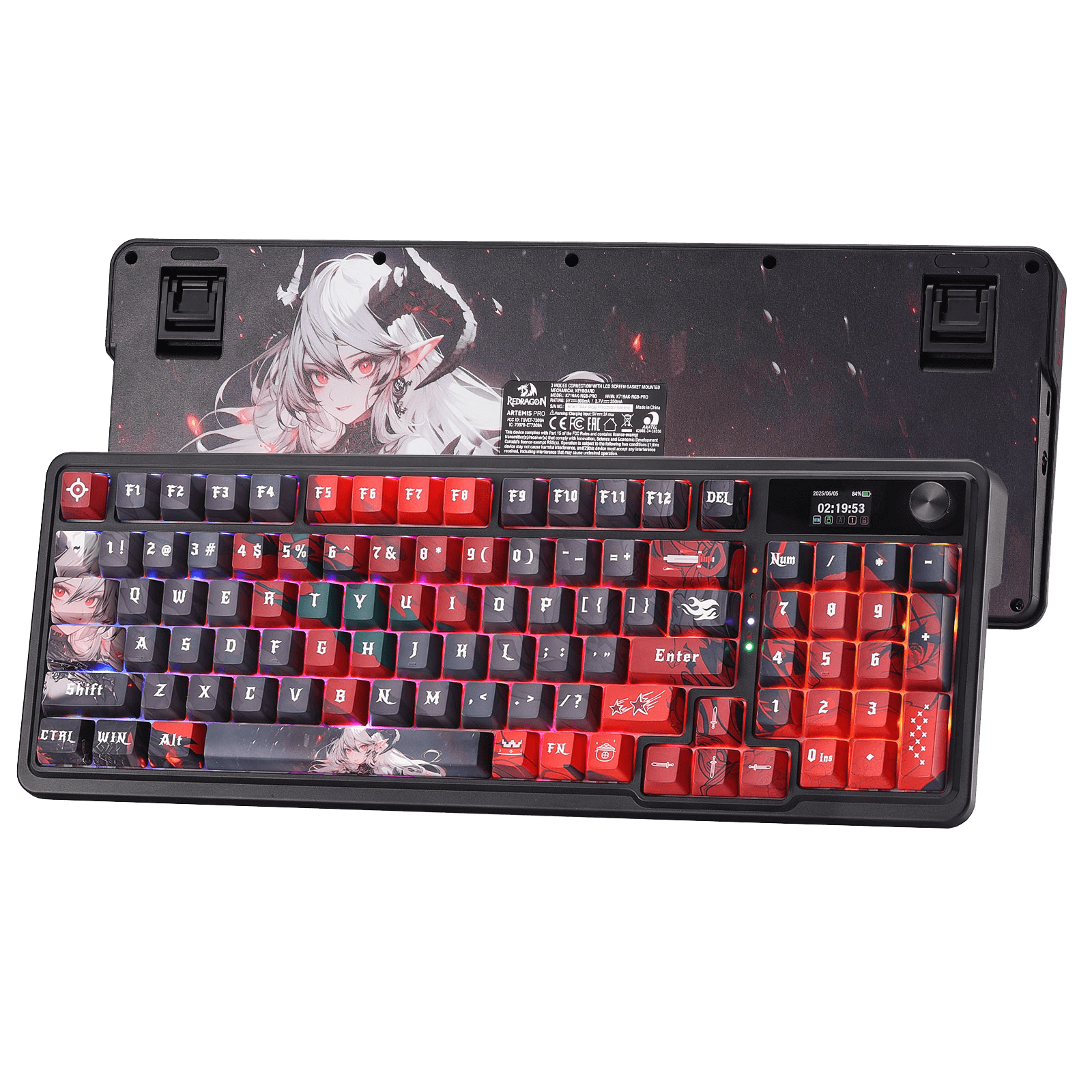 Redragon ARTEMIS K719 PRO Anime Keyboard w/Smart Display & Knob