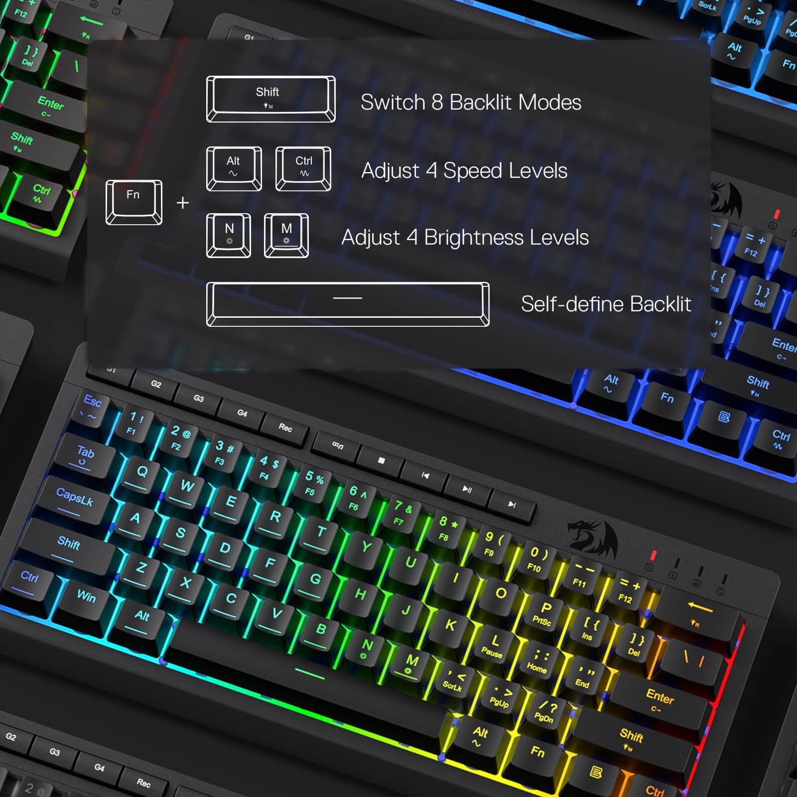 Redragon SHIVA K522 RGB 61 Keys Membrane Gaming Keyboard