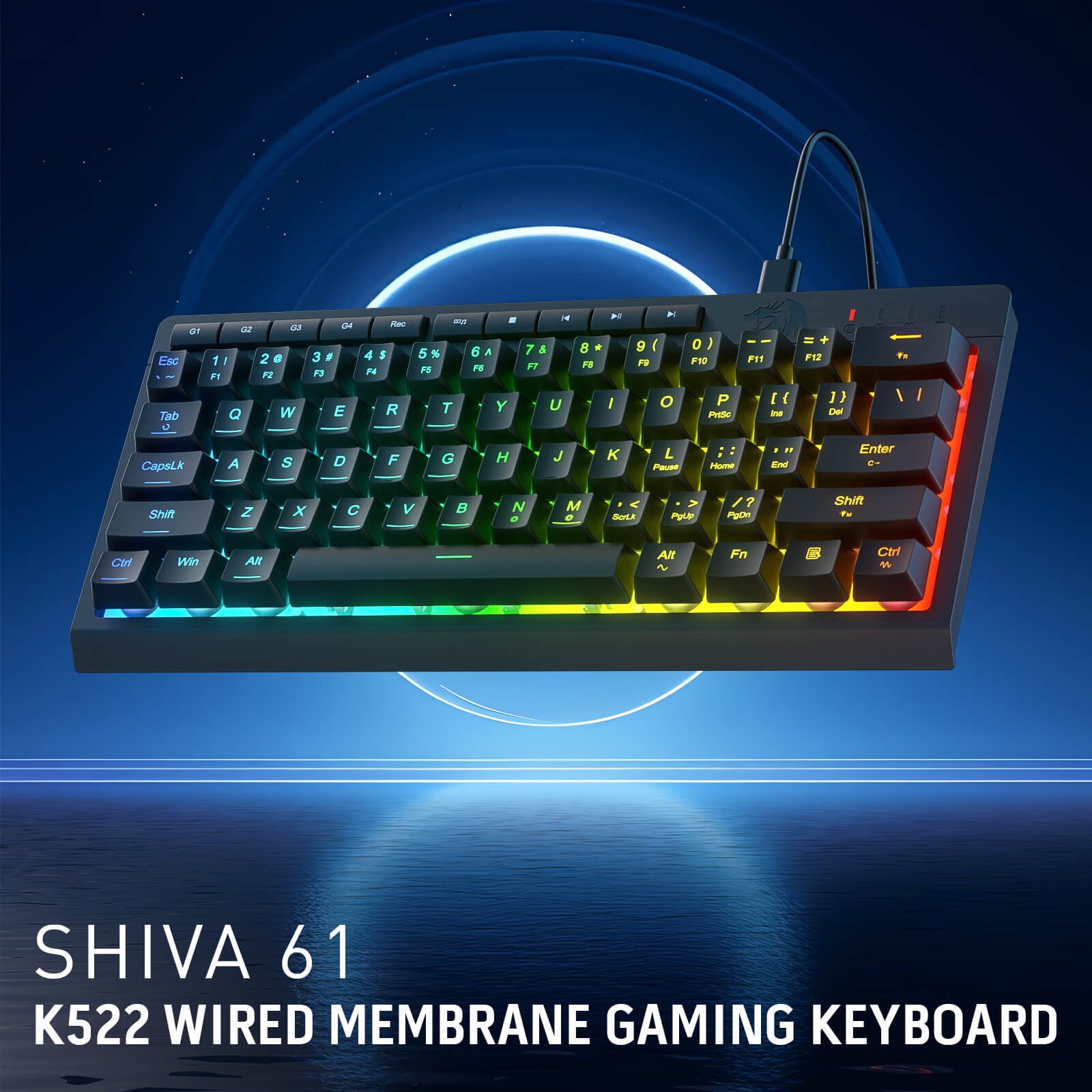 Redragon SHIVA K522 RGB 61 Keys Membrane Gaming Keyboard
