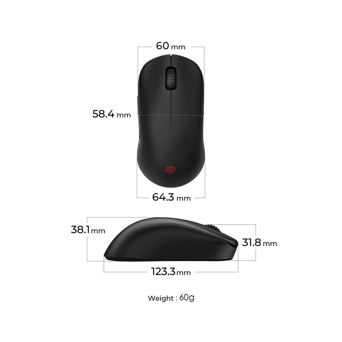 BenQ Zowie U2-DW – Chuột không dây đối xứng