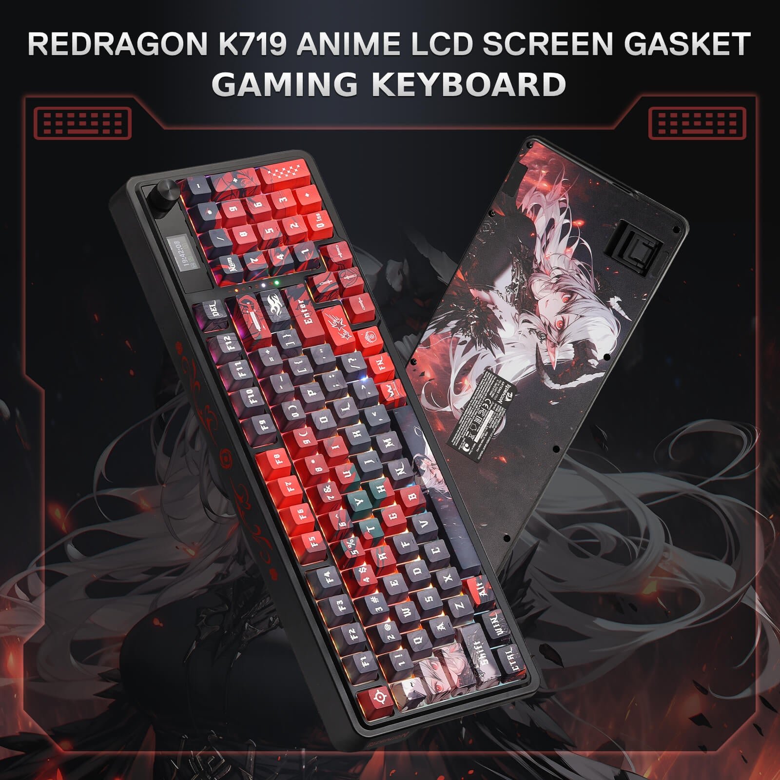 Redragon ARTEMIS K719 PRO Anime Keyboard w/Smart Display & Knob