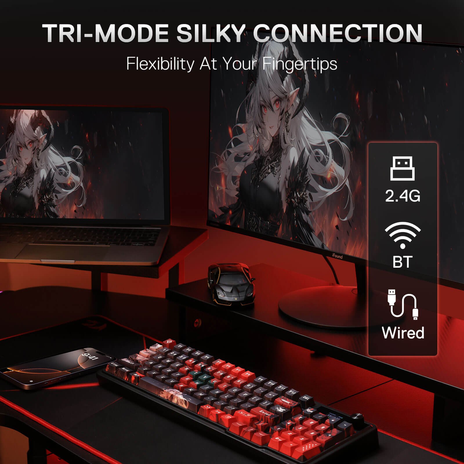 Redragon ARTEMIS K719 PRO Anime Keyboard w/Smart Display & Knob